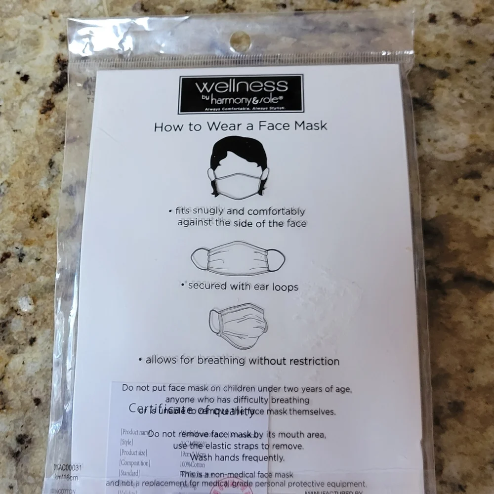 NEW WELLNESS 3PK FACE MASK FOR KIDS AGES 5-8